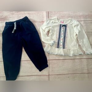 Outfit 2 Pc Joggers/Casual LS Top 3T